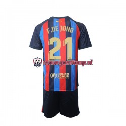 Thuis Tenue van FC Barcelona Frenkie de Jong 21 Kind 2-13 jaar 2022-23 Korte Mouw