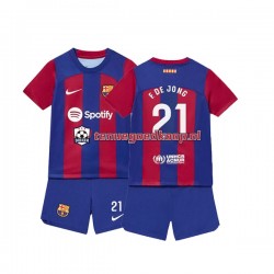 Thuis Tenue van FC Barcelona Frenkie de Jong 21 Kind 2-13 jaar 2023-24 Korte Mouw