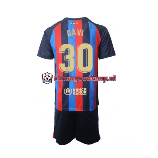 Thuis Tenue van FC Barcelona Gavi 30 Kind 2-13 jaar 2022-23 Korte Mouw