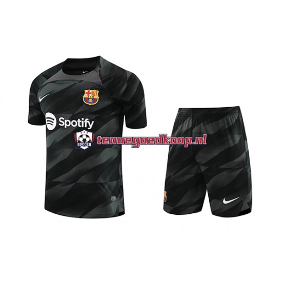 Uit Tenue van FC Barcelona Keepersshirt Kind 2-13 jaar 2023-24 Korte Mouw