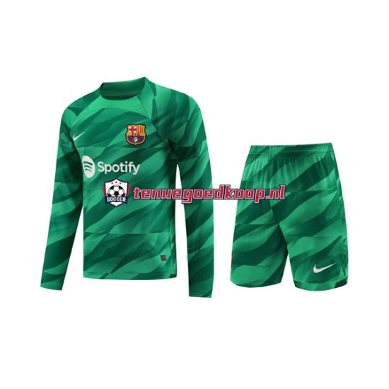 Thuis Tenue van FC Barcelona Keepersshirt Kind 2-13 jaar 2023-24 Lange Mouw