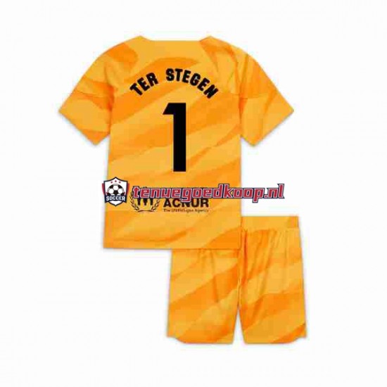 4de Tenue van FC Barcelona Keepersshirt Ter Stegen 1 Kind 2-13 jaar 2023-24 Korte Mouw