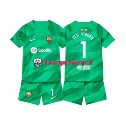 Thuis Tenue van FC Barcelona Keepersshirt Ter Stegen 1 Kind 2-13 jaar 2023-24 Korte Mouw