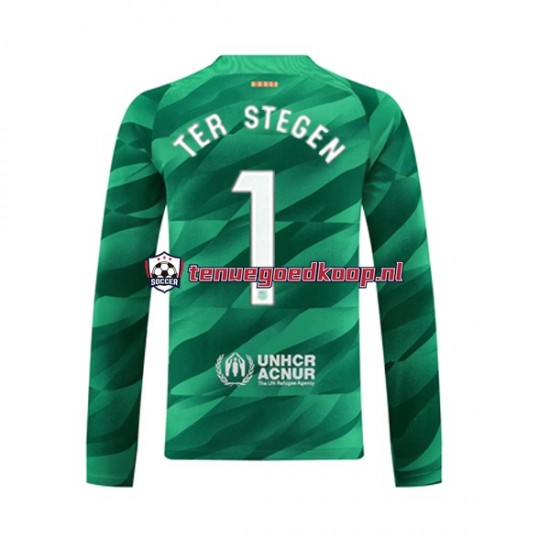 Thuis Tenue van FC Barcelona Keepersshirt Ter Stegen 1 Heren 2023-24 Lange Mouw