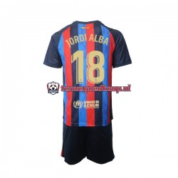 Thuis Tenue van FC Barcelona Jordi Alba 18 Kind 2-13 jaar 2022-23 Korte Mouw