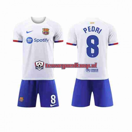 Uit Tenue van FC Barcelona Pedri 8 Kind 2-13 jaar 2023-24 Korte Mouw