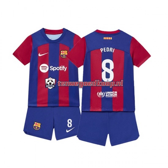 Thuis Tenue van FC Barcelona Pedri 8 Kind 2-13 jaar 2023-24 Korte Mouw