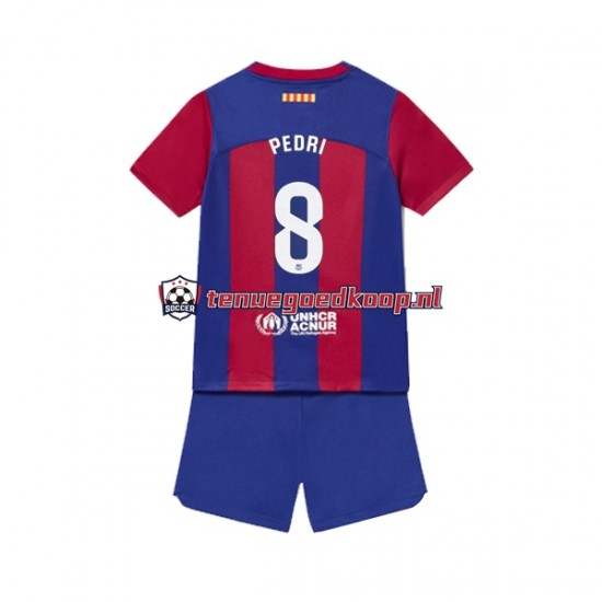 Thuis Tenue van FC Barcelona Pedri 8 Kind 2-13 jaar 2023-24 Korte Mouw