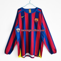 Thuis Retro Tenue van FC Barcelona Heren 2005-2006 Lange Mouw