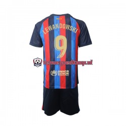 Thuis Tenue van FC Barcelona Robert Lewandowski 9 Kind 2-13 jaar 2022-23 Korte Mouw