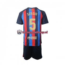 Thuis Tenue van FC Barcelona Sergio Busquets 5 Kind 2-13 jaar 2022-23 Korte Mouw