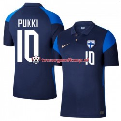 Uit Tenue van Finland Teemu Pukki 10 Euro 2020 Heren Korte Mouw