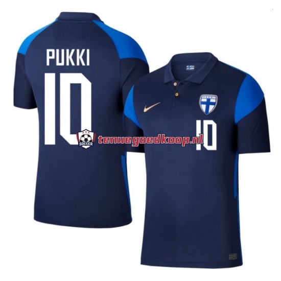 Uit Tenue van Finland Teemu Pukki 10 Euro 2020 Heren Korte Mouw