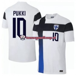 Thuis Tenue van Finland Teemu Pukki 10 Euro 2020 Heren Korte Mouw