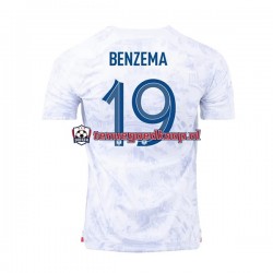 Uit Tenue van Frankrijk Benzema 19 Heren WK 2022 Korte Mouw