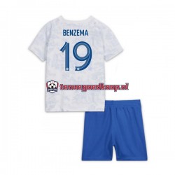 Uit Tenue van Frankrijk Benzema 19 Kind 2-13 jaar WK 2022 Korte Mouw