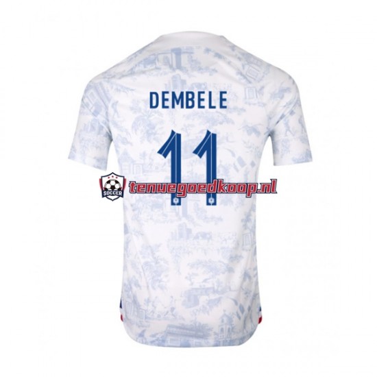 Uit Tenue van Frankrijk Dembele 11 Heren WK 2022 Korte Mouw