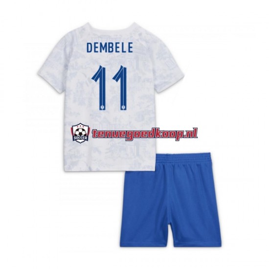 Uit Tenue van Frankrijk Dembele 11 Kind 2-13 jaar WK 2022 Korte Mouw