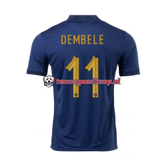 Thuis Tenue van Frankrijk Dembele 11 Heren WK 2022 Korte Mouw