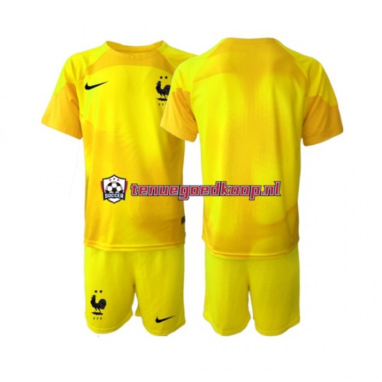 3de Tenue van Frankrijk Keepersshirt Kind 2-13 jaar WK 2022 Korte Mouw