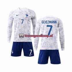 Uit Tenue van Frankrijk Griezmann 7 Kind 2-13 jaar WK 2022 Lange Mouw