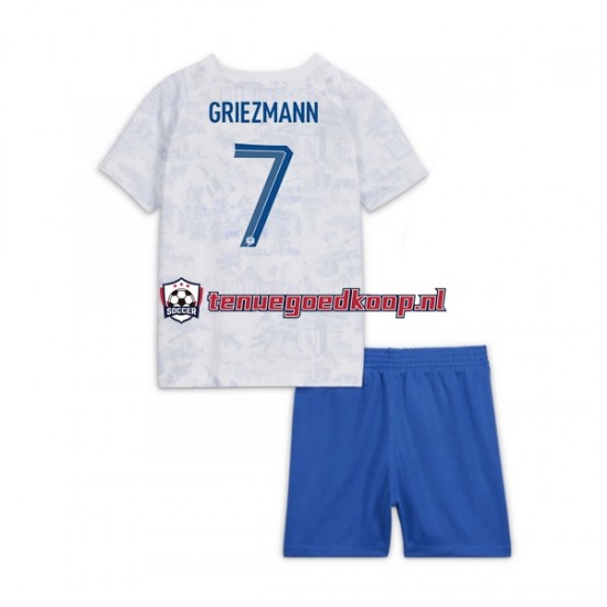 Uit Tenue van Frankrijk Griezmann 7 Kind 2-13 jaar WK 2022 Korte Mouw