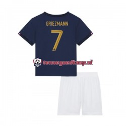 Thuis Tenue van Frankrijk Griezmann 7 Kind 2-13 jaar WK 2022 Korte Mouw