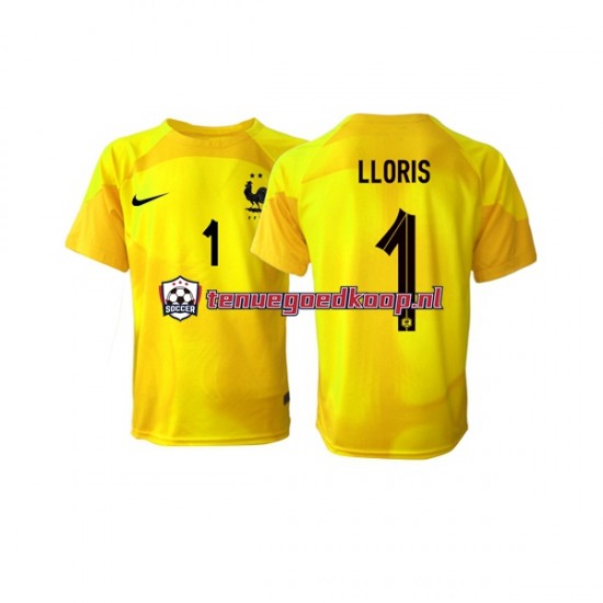 3de Tenue van Frankrijk Keepersshirt Hugo Lloris 1 Heren WK 2022 Korte Mouw