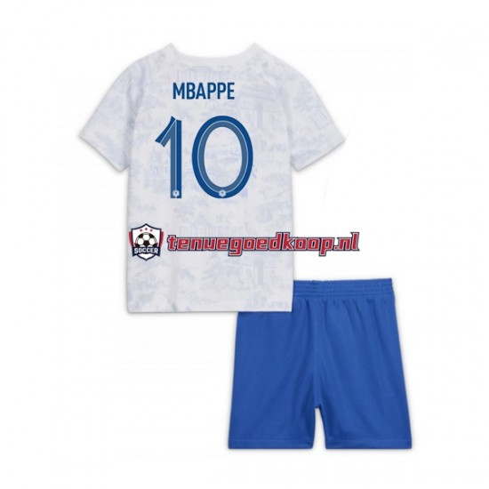 Uit Tenue van Frankrijk Mbappe 10 Kind 2-13 jaar WK 2022 Korte Mouw