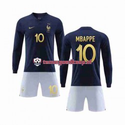 Thuis Tenue van Frankrijk Mbappe 10 Kind 2-13 jaar WK 2022 Lange Mouw