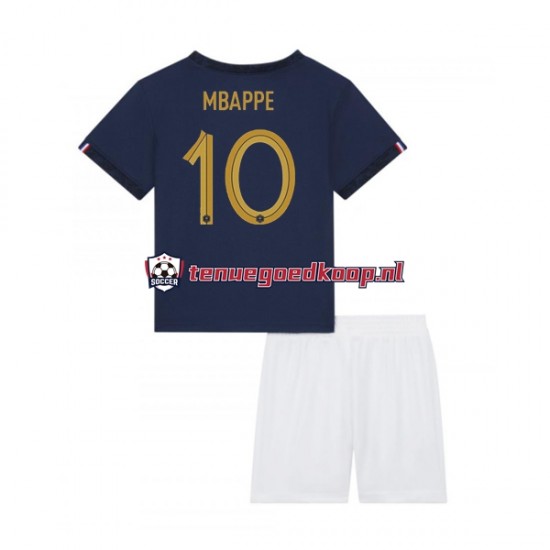 Thuis Tenue van Frankrijk Mbappe 10 Kind 2-13 jaar WK 2022 Korte Mouw