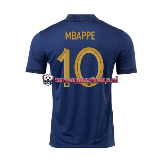 Thuis Tenue van Frankrijk Mbappe 10 Heren WK 2022 Korte Mouw