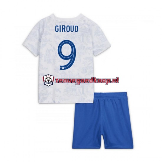 Uit Tenue van Frankrijk Olivier Giroud 9 Kind 2-13 jaar WK 2022 Korte Mouw