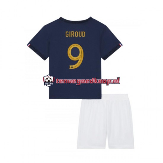 Thuis Tenue van Frankrijk Olivier Giroud 9 Kind 2-13 jaar WK 2022 Korte Mouw