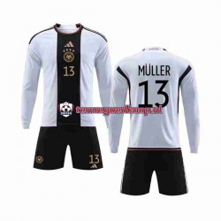 Thuis Tenue van Duitsland MULLER 13 Kind 2-13 jaar WK 2022 Lange Mouw