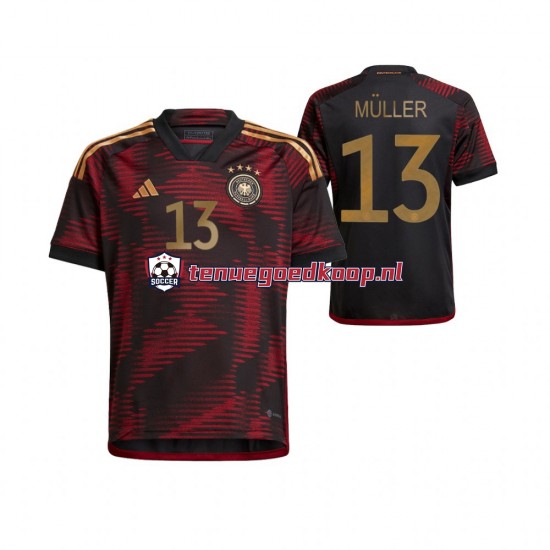 Uit Tenue van Duitsland Thomas Muller 13 Heren WK 2022 Korte Mouw