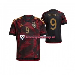 Uit Tenue van Duitsland Timo Werner 9 Heren WK 2022 Korte Mouw