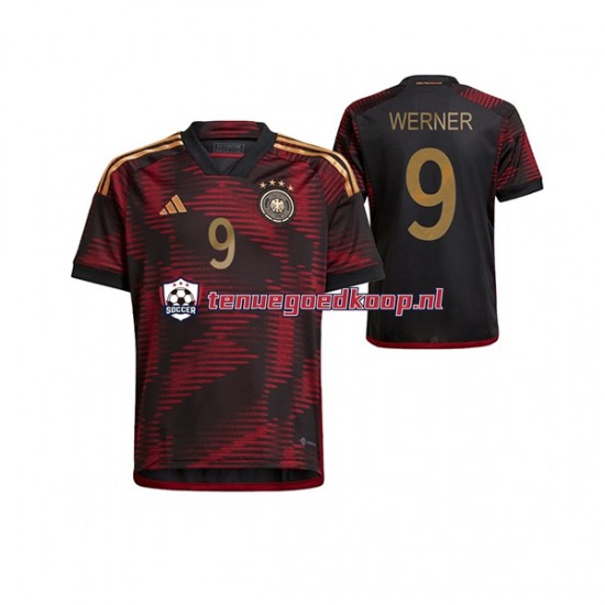 Uit Tenue van Duitsland Timo Werner 9 Heren WK 2022 Korte Mouw