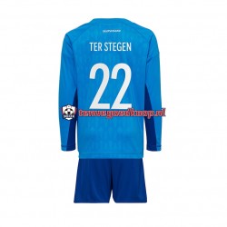 Thuis Tenue van Duitsland Keepersshirt ter Stegen 22 Kind 2-13 jaar WK 2022 Lange Mouw