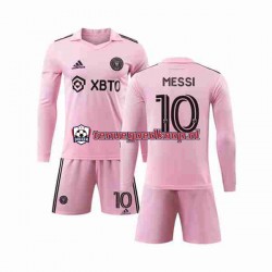 Thuis Tenue van Inter Miami Lionel Messi 10 Kind 2-13 jaar 2023-24 Lange Mouw