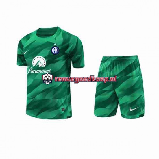 Uit Tenue van Inter Milan Keepersshirt Kind 2-13 jaar 2023-24 Korte Mouw