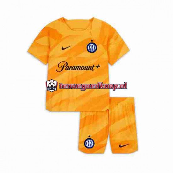 Thuis Tenue van Inter Milan Keepersshirt Kind 2-13 jaar 2023-24 Korte Mouw