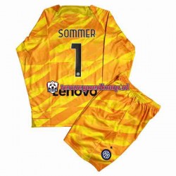 Thuis Tenue van Inter Milan Keepersshirt Sommer 1 Kind 2-13 jaar 2023-24 Lange Mouw