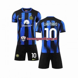 Thuis Tenue van Inter Milan Lautaro Martinez 10 Kind 2-13 jaar 2023-24 Korte Mouw