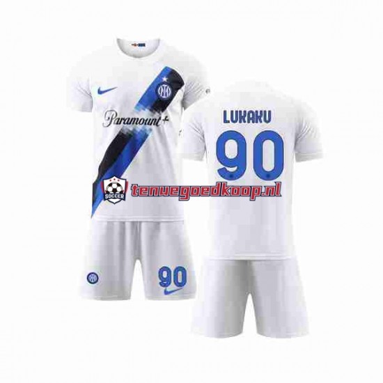 Uit Tenue van Inter Milan Lukaku 90 Kind 2-13 jaar 2023-24 Korte Mouw