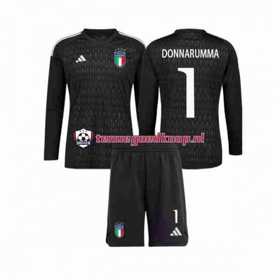 Uit Tenue van Italië Keepersshirt Donnarumma 1 Kind 2-13 jaar 2023 Lange Mouw