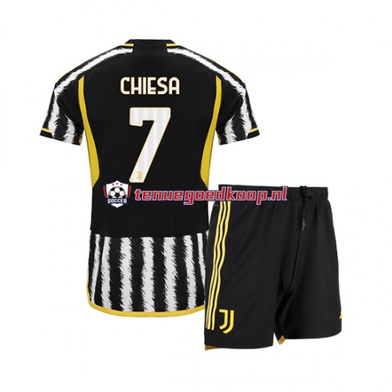 Thuis Tenue van Juventus Federico Chiesa 7 Kind 2-13 jaar 2023-24 Korte Mouw