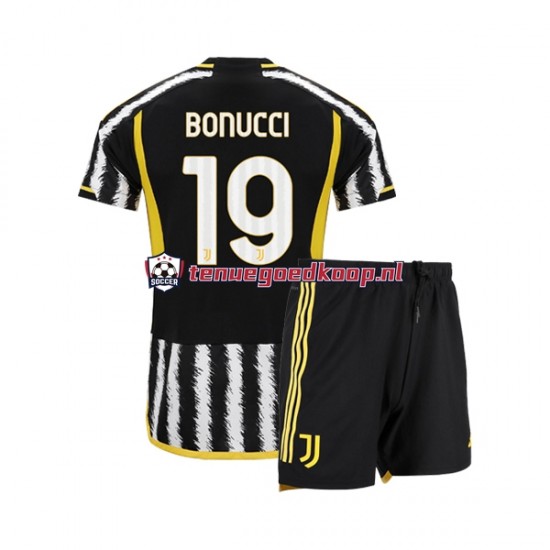 Thuis Tenue van Juventus Leonardo Bonucci 19 Kind 2-13 jaar 2023-24 Korte Mouw