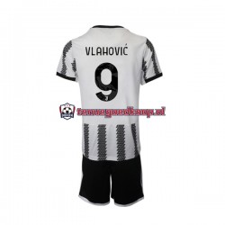 Thuis Tenue van Juventus Vlahovic 9 Kind 2-13 jaar 2022-23 Korte Mouw