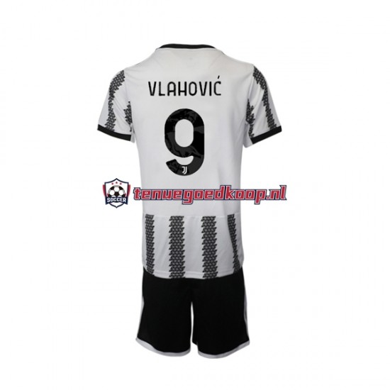 Thuis Tenue van Juventus Vlahovic 9 Kind 2-13 jaar 2022-23 Korte Mouw